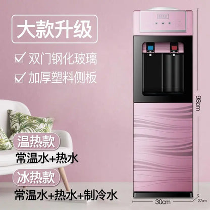 Water dispenser household vertical double door ice warm office dormitory cooling and heating bottled water