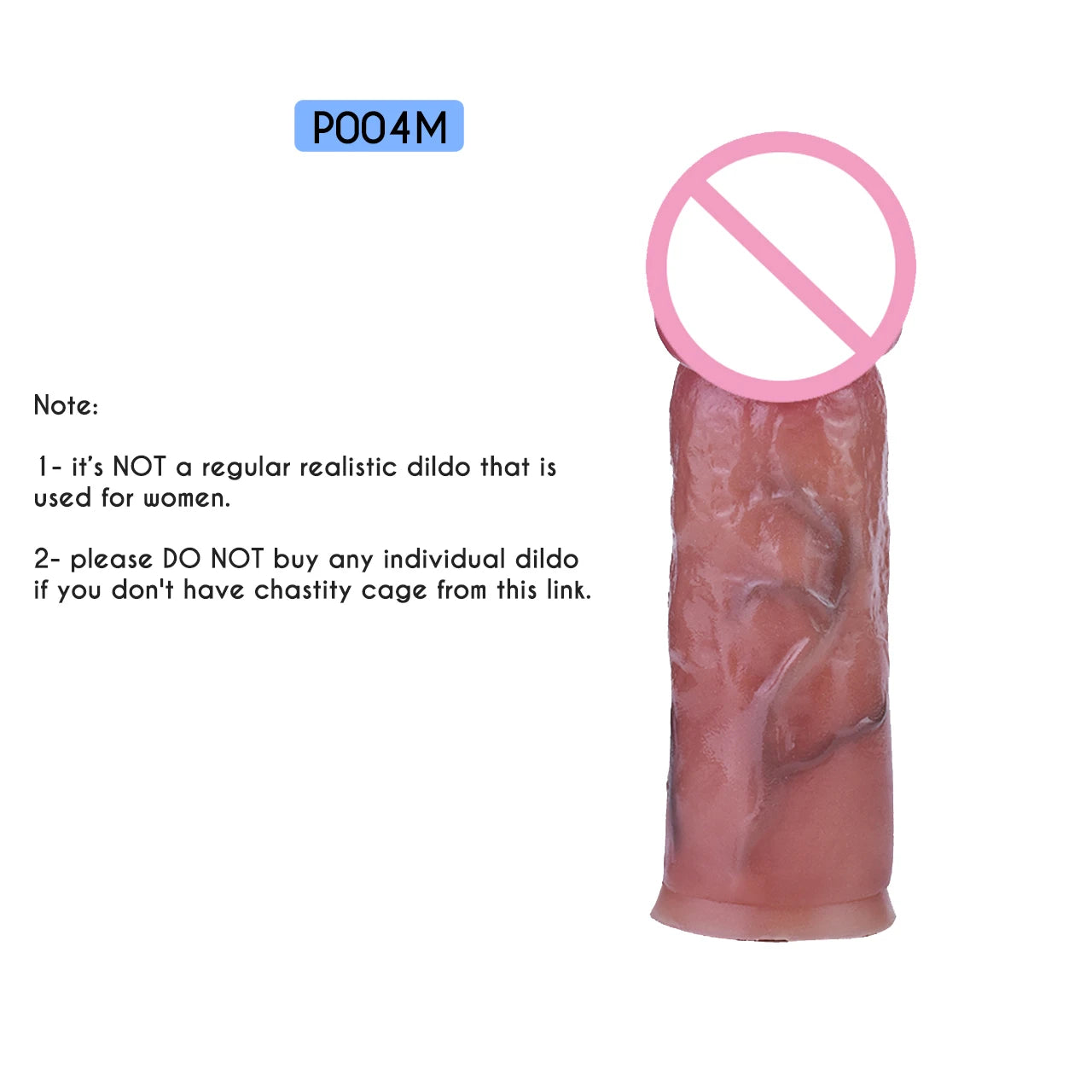 FRRK NO-More-Negative Flat Chastity Cage Attached with Silicone Skin Realistic Dildo For Men Penis Decoration BDSM Sex Products
