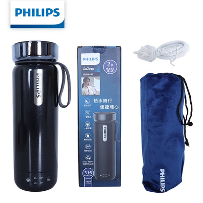 Philips 2-in-1 Electric Kettle & Vacuum Insulated Cup 350mL 4 Temp Settings SUS316 Stainless Steel Portable Travel Water Boiler