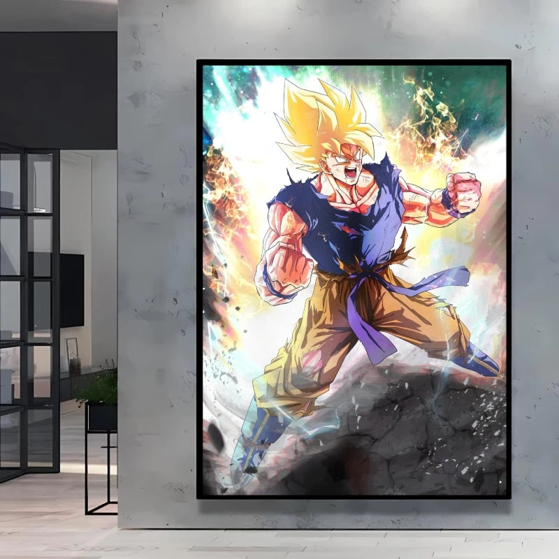 Classic Warm Blood Dragon Ball Posters Anime Pictures Goku Vegeta Son Gohan Wall Art Home Decor Picture Hanging Painting Decor