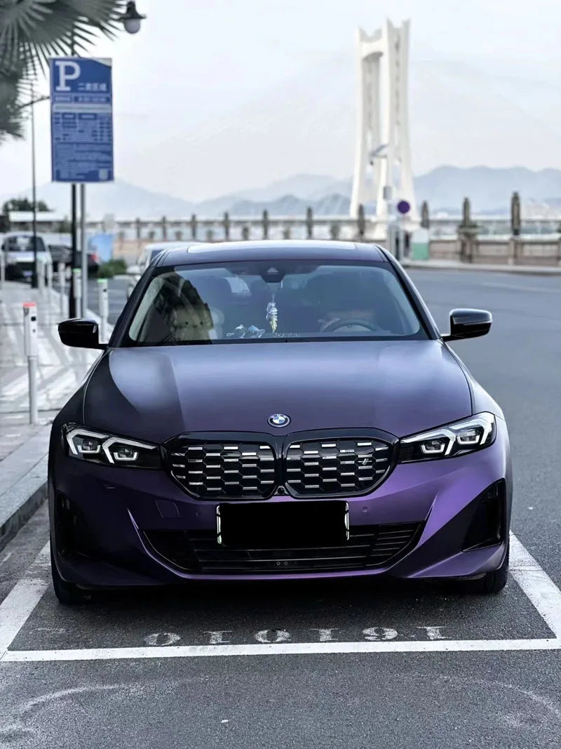 PET Ultra Matte Ghost Purple Vinyl Wrap Film Roll Self Adhesive Motorbike Car Wrapping Decal