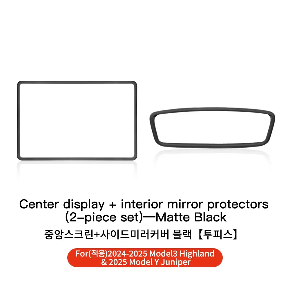 YZ For Tesla Model 3/Y/YL Juniper Highland 2026 TPU Protective Trim Internal rearview mirror Cover Central Control Navigation