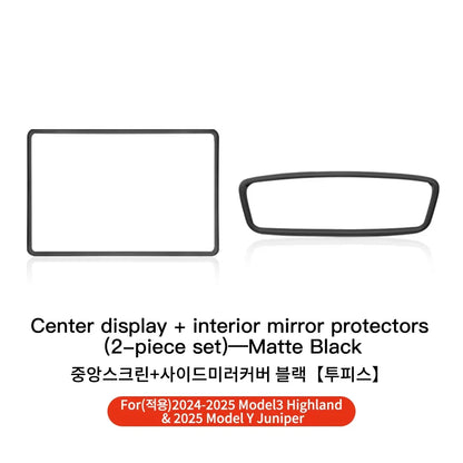 YZ For Tesla Model 3/Y/YL Juniper Highland 2026 TPU Protective Trim Internal rearview mirror Cover Central Control Navigation