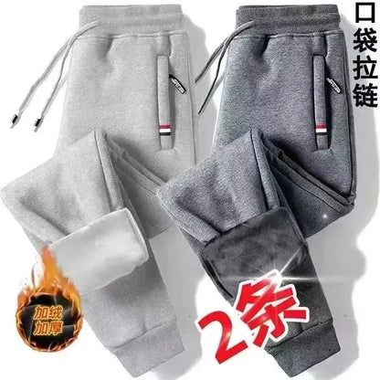 2024 Autumn Winter Plush Thickened Sports Pants for Men  Warm Casual Joggers Pants Loose Leggings for Men Sweatpants