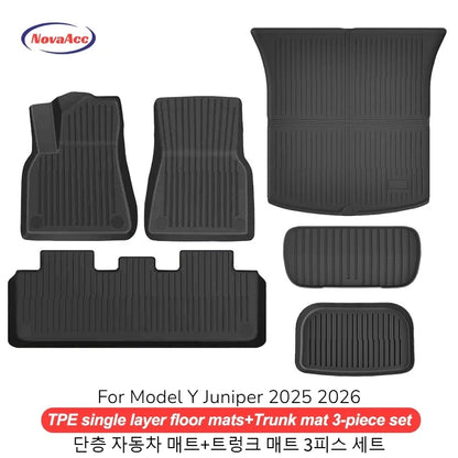 NovaAcc for Tesla Model Y Juniper 2025 2026 Model 3 Highland Floor Mats Trunk Mats Cargo Liners TPE All Weather Water Proof