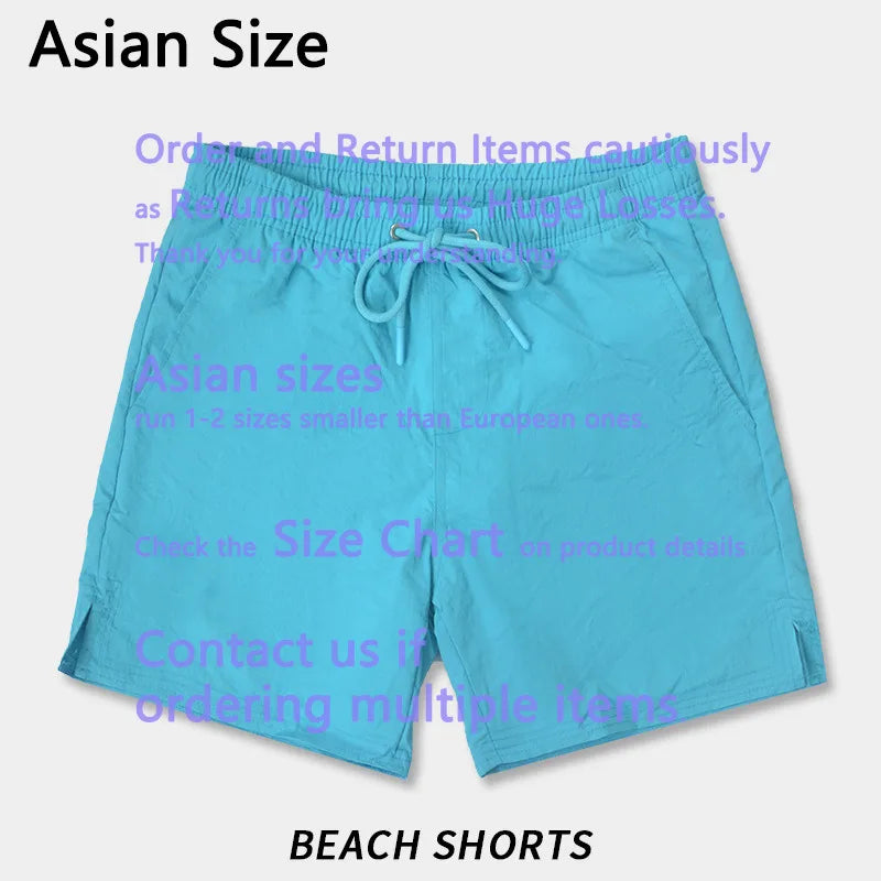 2026 Square Compass Rose Patch Italian Luxury Brand Style 3 Labels Shorts Men's Elastic Waist Drawstring 4 Inch Beach Shorts