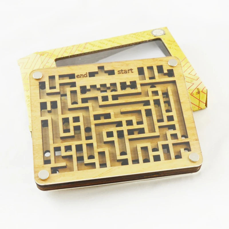 Wooden Labyrinth Games Double Sided Maze for Kids Teens Difficult Brain Teaser Puzzles IQ Test Mind Challenge Educational Toys
