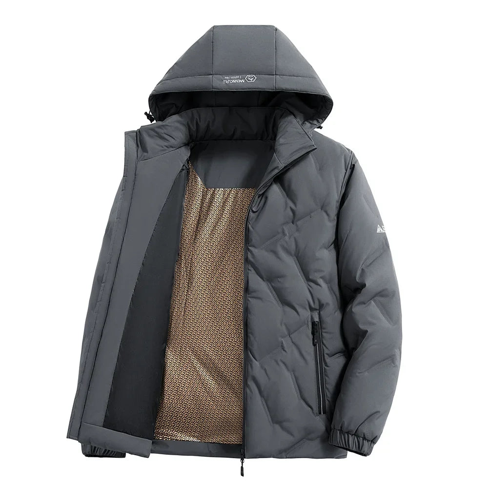 Outdoor Water-Resistant Down Jacket Men Winter Windproof Warm White Duck Down Parka Coat Men's Trendy Casual Wear Heated Parkas