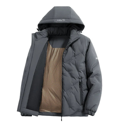 Outdoor Water-Resistant Down Jacket Men Winter Windproof Warm White Duck Down Parka Coat Men's Trendy Casual Wear Heated Parkas