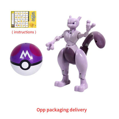 Pokemon Figure ball transform Action Gyarados Charizard Venusaur Blastoise Mewtwo Pikachu Mew Snorlax Poke ball Pokeball gift