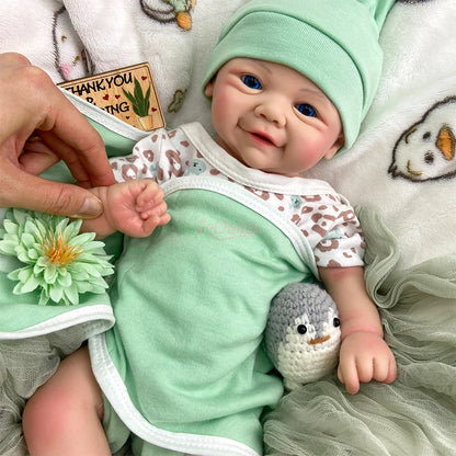 18inch Full Solid Silicone Reborn Baby Girl/Boy Weighted Body Poseable Doll Lifelike Bebe Reborn Gift for Birthday Christmas