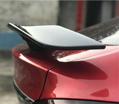 Three Box Sedan Car Universal Tail Wing Airplane Wing Modification Sport No Drilling Large Fixed Wing Carbon Fiber Pattern  ﻿