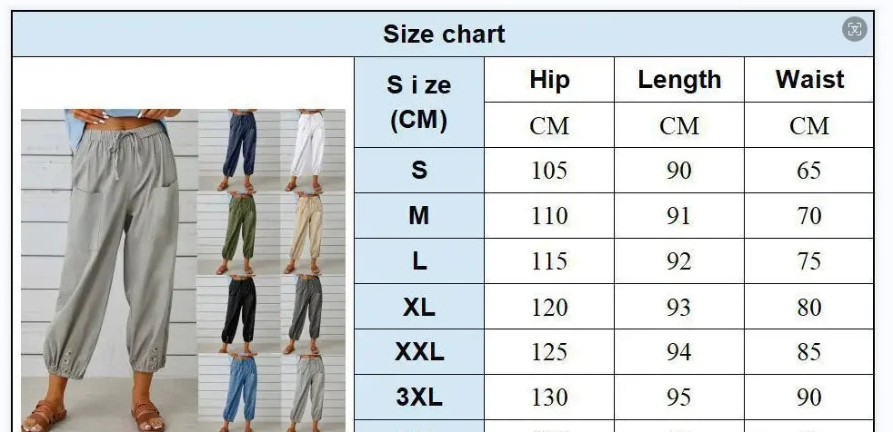 New loose fit high waisted buttoned cotton and linen pants, 9/10 Wide leg women's pants
