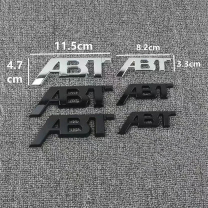 ABT-Style Gloss Black Rear Trunk Emblem - 1PCS Adhesive Badge Compatible with Audi A3/A4/A5/A6/A7/A8 & Q2/Q3/Q5/Q7 Models