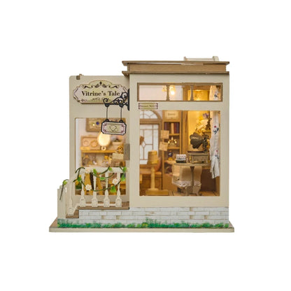 Diy Doll Miniature House Kit Wooden Casa Dollhouse Furniture Light Handmade Assembly Miniature Toys Birthday Gifts Jewelry Store