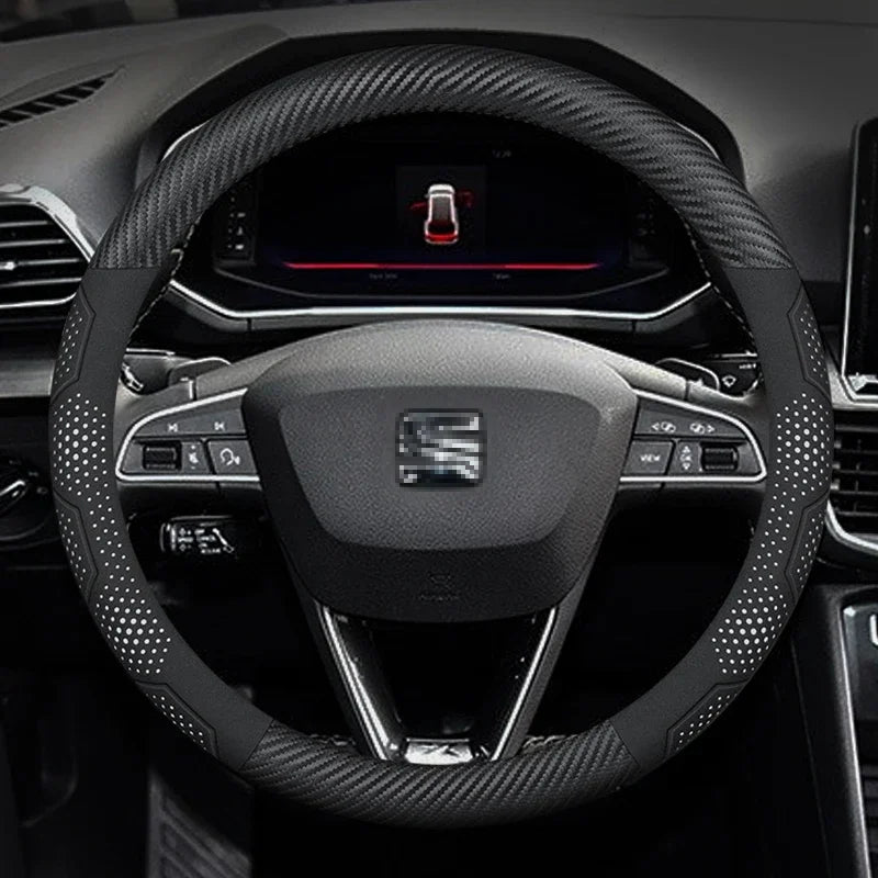 Applicable to SEAT Leon Ibiza FR 2 Ateca Arona Exeo Arosa Tarraco Mii. Breathable perforatedcar steering wheel cover. Automotive