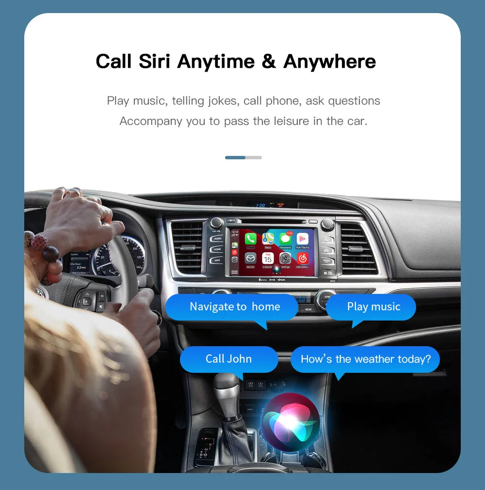 CARABC For TOYOTA CHR RAV4 Highlander Tundra Sienna Prius Yaris Camry Wireless Carplay Android Auto GPS Navigation