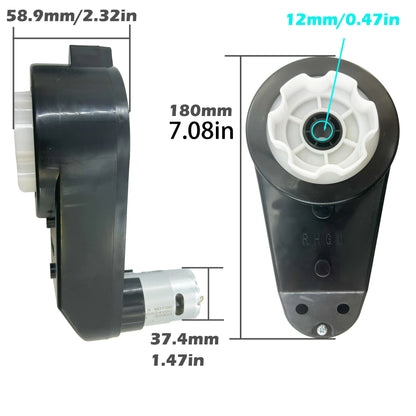 6V 12V 24V RS390 RS550 High Speed 2PCS Children Electric Ride on Car Vehicle Motor Gearbox Engine Reducer with Adapter Connector