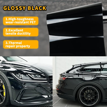Super Glossy Black PPF Car Wrap Vinyl Film Self-Adhesive Sticker Car wrapping Film Vinyl Roll With Air release