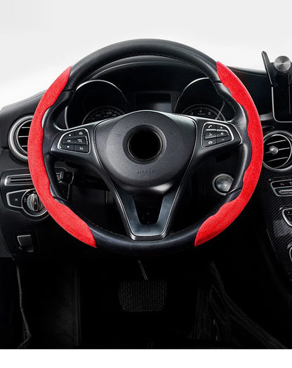 Suede Car Steering Wheel Cover Anti-Slip Protector Shell For Honda Mugen Power Civic Accords CRV Hrv Jazz CBR VTEC VFR Accessory
