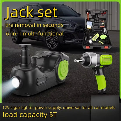 12V in-car digital display hydraulic 5-ton electric jack air pump wrench multifunctional emergency tire change height lift