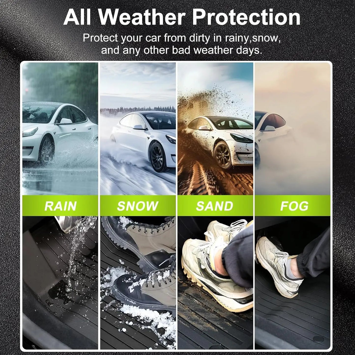 TPE Car Floor Mats for New Tesla Model Y Standard 2025+ Waterproof Cargo Liner Non-Slip Trunk Mats Foot Pads Luggage Mat ModelY