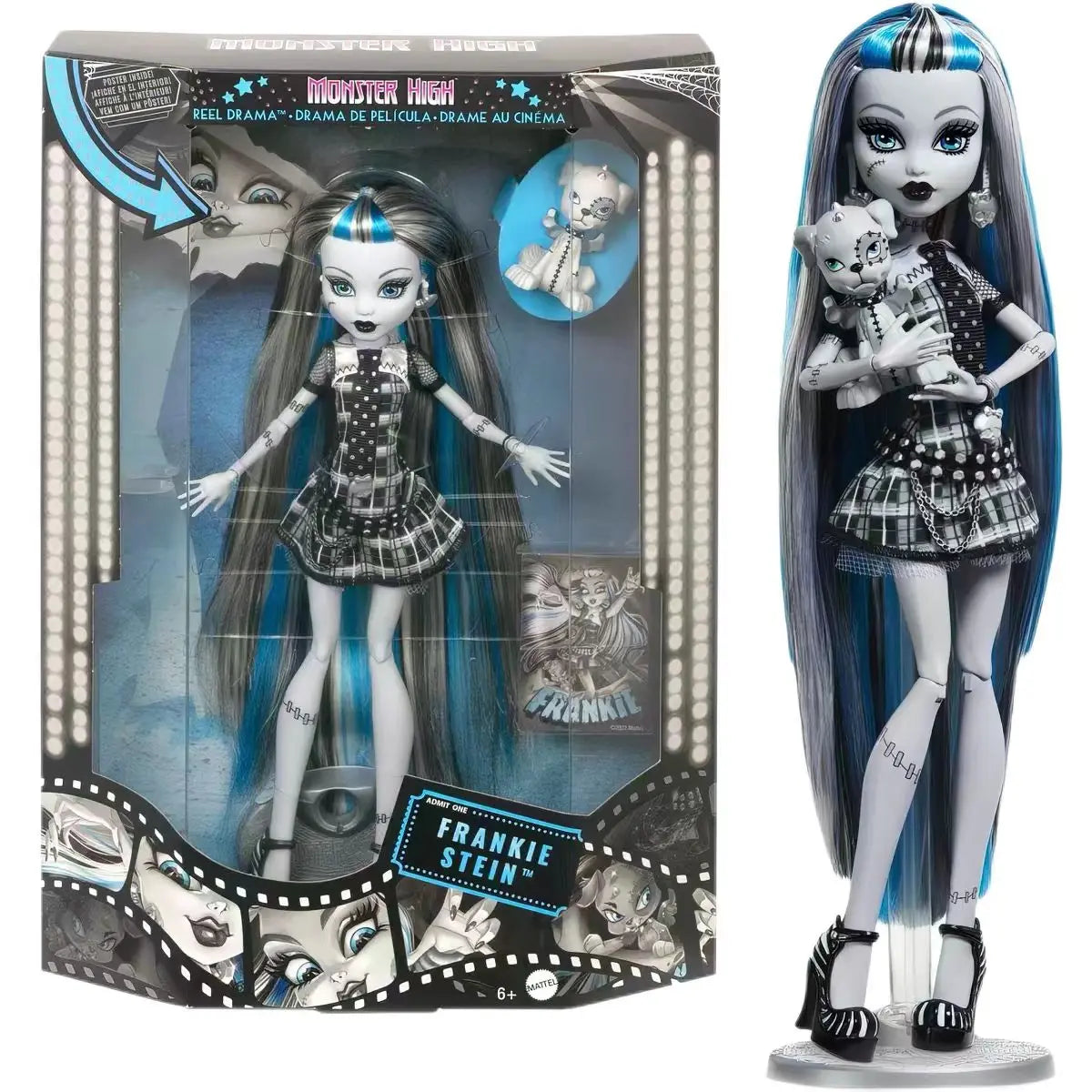 Monster High Reel Drama Lagoona Blue G1 Classic Black White Reproduction Collectible Fashion Doll For Adult Collectors