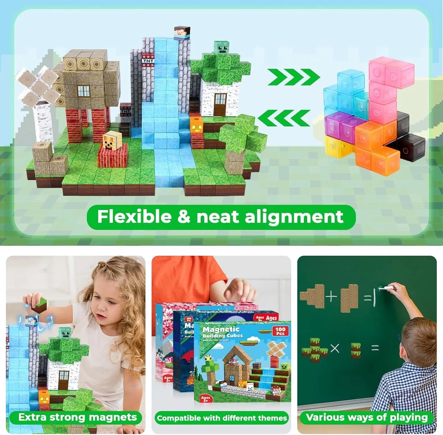 Magnetic Blocks Award Winning Educational Set, Children Toys Montessori Constructor Building Blocks Children Toys Gifts