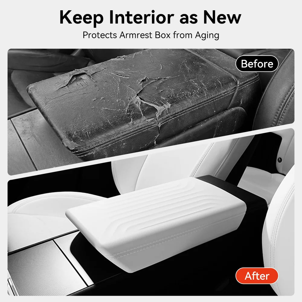 YZ  For Tesla Model Y YL Juniper Model 3 Highland TPE Armrest Cover Soft Case Center Arm Rest Pad Anti-scratch 2026 Accessories