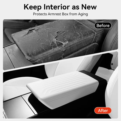 YZ  For Tesla Model Y YL Juniper Model 3 Highland TPE Armrest Cover Soft Case Center Arm Rest Pad Anti-scratch 2026 Accessories