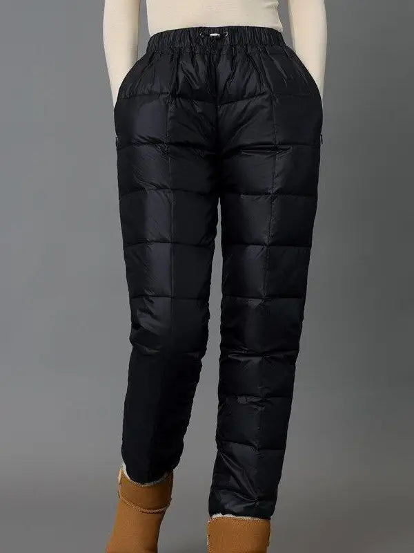 Thickened Cotton Pants Men's Outerwear Winter Trousers Elastic Waist Three-Layer Filling Windproof Warm Casual Straight Leg L...
