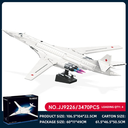 3470PCS Bomber Building Blocks Set with Lights, Model Airplane Desktop Ornament, Educational Toy, Birthday Gift, Holiday Gift