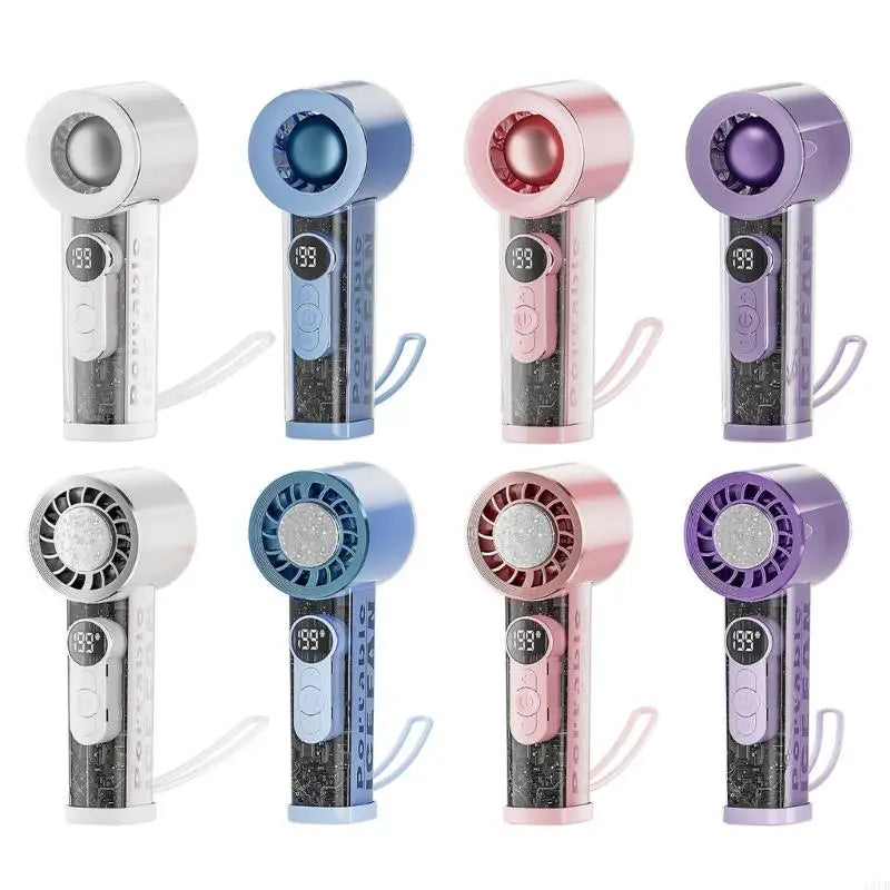 Portable Handheld Fan Rechargeable Clear Shell Cooling Fan for Outdoor Activities, Travel, Working Easy to Carry