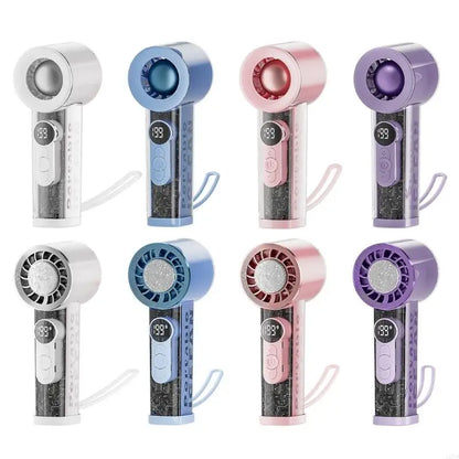 Portable Handheld Fan Rechargeable Clear Shell Cooling Fan for Outdoor Activities, Travel, Working Easy to Carry