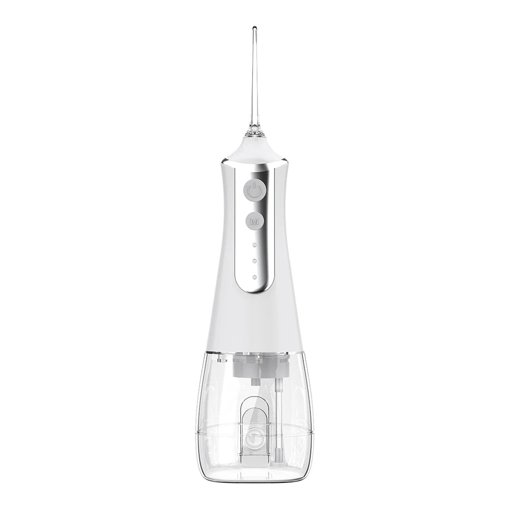 Electric oral irrigator with 3 cleaning modes, USB rechargeable, waterproof, 5 nozzles, portable dental irrigator
