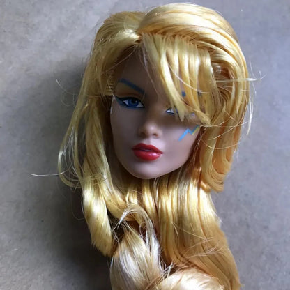 FR Rare Face Doll Heads White Brown Beige Skin Doll Figures Collection Doll Accessories Heads