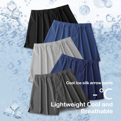 Men's Ice Silk Aro Pants Cool Touch Lightweight Breathable Loose Fit Sleepwear Men Underwear Plus Size 4-Pack