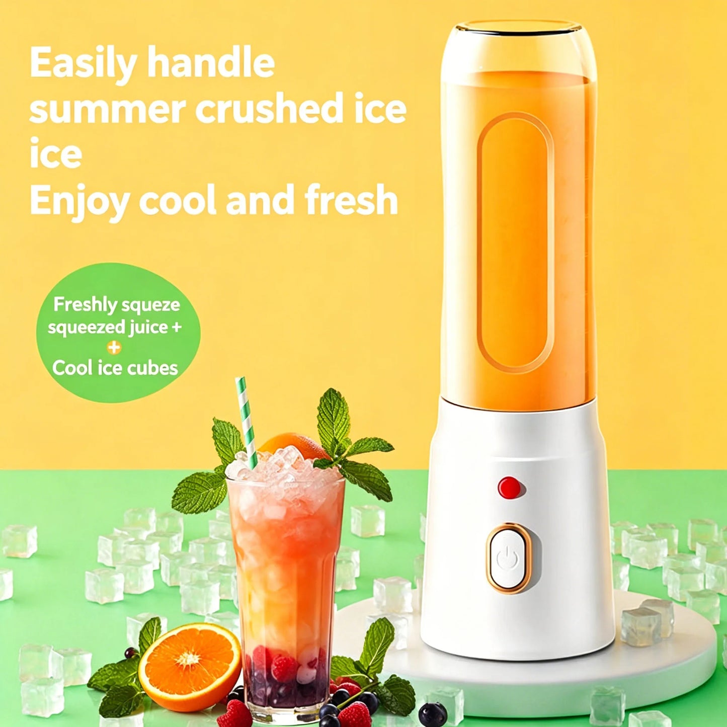 Portable Fruit Juicer Blenders Outdoor Personal Electric Mini Bottle Home USB Charge 10 Blades Double Cup Juicer Machine