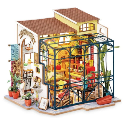 Robotime Rolife DIY Miniature Dolls House Kits to Build 3D Wooden Doll House Craft Gifts for Kids The Corner of Happiness