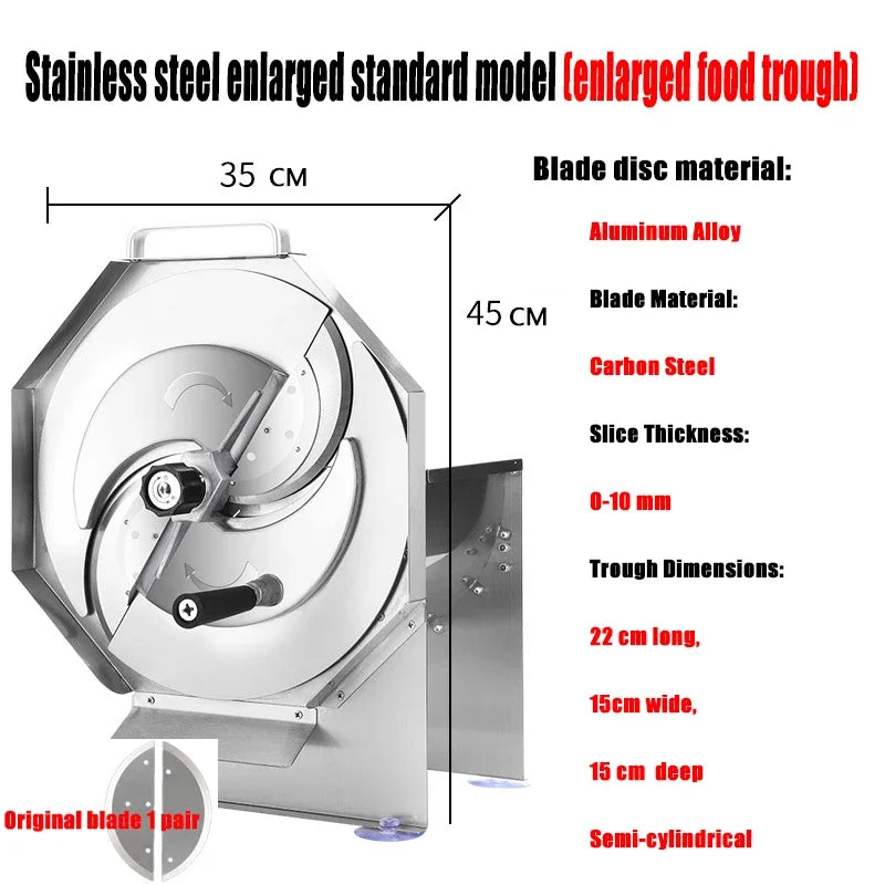 Manual Home Stainless Slicer Commercial Ultrathin Chip Machine Fruit Cutting Machine Lemon Slicer Kitchen Sausage Cabbage Slicer