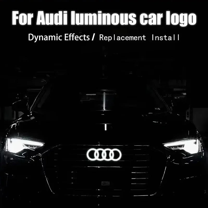 LED Car Dynamic Streamer Badge Light Front Grille Emblem for Audi Q7 Q8 S3 A1 A2 A3 A4 A5 A6 Q3 Q4 Q5 Q6 S5 S7 A7 Q2 Accessories