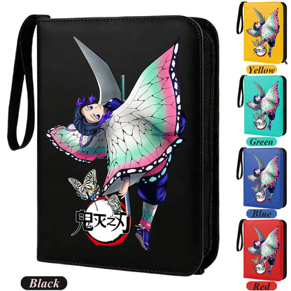 400pcs Anime Demon Slayer Zipper Card Album Book Collection Card Storage Folder Hold Tanjiro Game Cards Binder Holder Protector