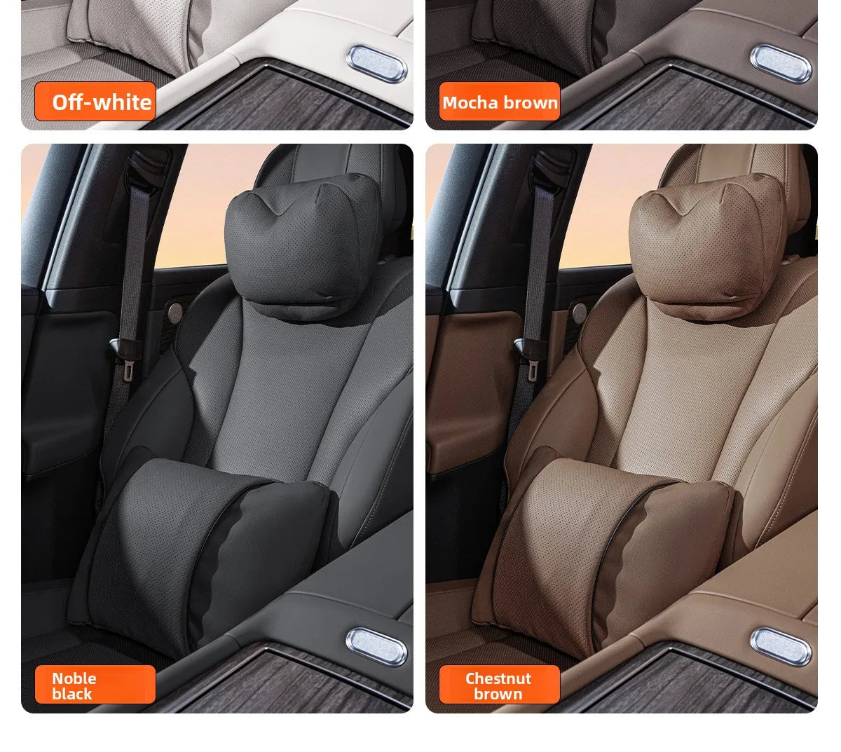 High Quality Universal Car Headrest Cushion Car Seat Neck Pillow High-grade Leather Breathable Lumbar Support Car Pillow