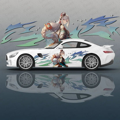 Shenhe Genshin Impact animal Car Decal Protective Film Vinyl Racing Side Graphics Wrap Accessories Spray Paint auto Stickers