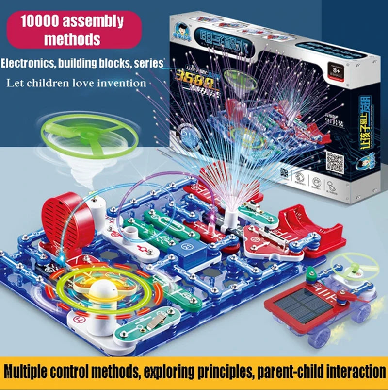 Educational Electronic Building Blocks for Kids - New Circuit Scientific Experiment Assembled Toys for Children's Exploration 8+