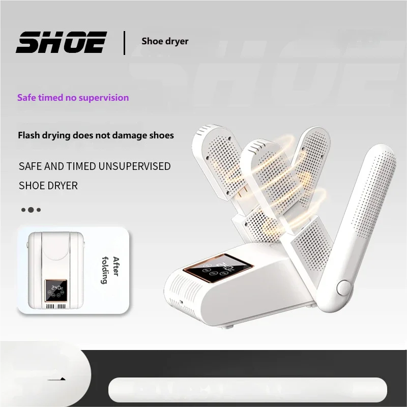 Shoe Dryer Portable Electric Shoe and Boot Dryer 180° Folding Design Smart Display for Shoes Gloves Hats Socks Ski Boots