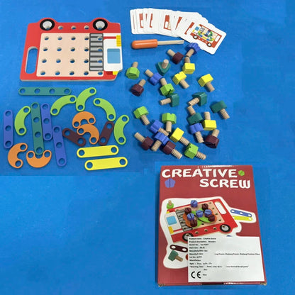 Creative Screw Puzzle Toys Kids DIY Drill Screw Disassembly Accessories Game Drill Toys for Children Pretend Tools Kit Toys