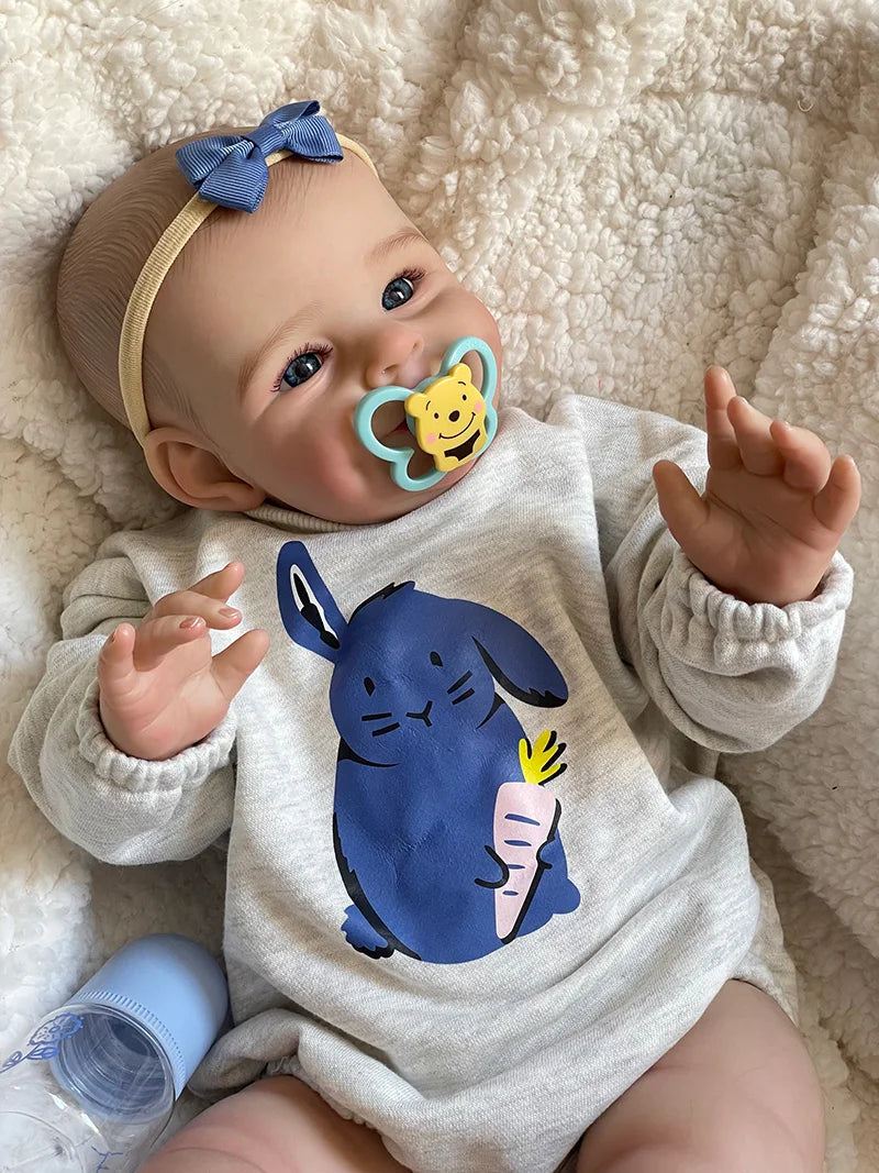 Cokela 20inch/50cm Real baby doll Real Soft Touch Baby Realistic Silicone Reborn Baby Doll With Hand-Drawing Hair