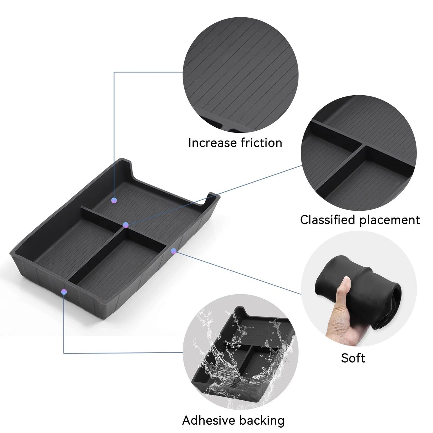 For BYD Sealion 07 2024 2025 Armrest Storage Box Center Console Layered Storage Box Cup Holder Modification Interior Accessories