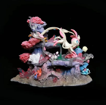 Pokemon Gk Figure Sylveon Shroomish Clamperl Fairy Island Resin Collectible Anime Display Model Home Desktop Decoration